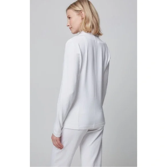 MAJESTIC FILATURES$270 French Terry LoopedOne-Button Blazer in Blanc, 4/L